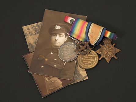 old photographs and medals